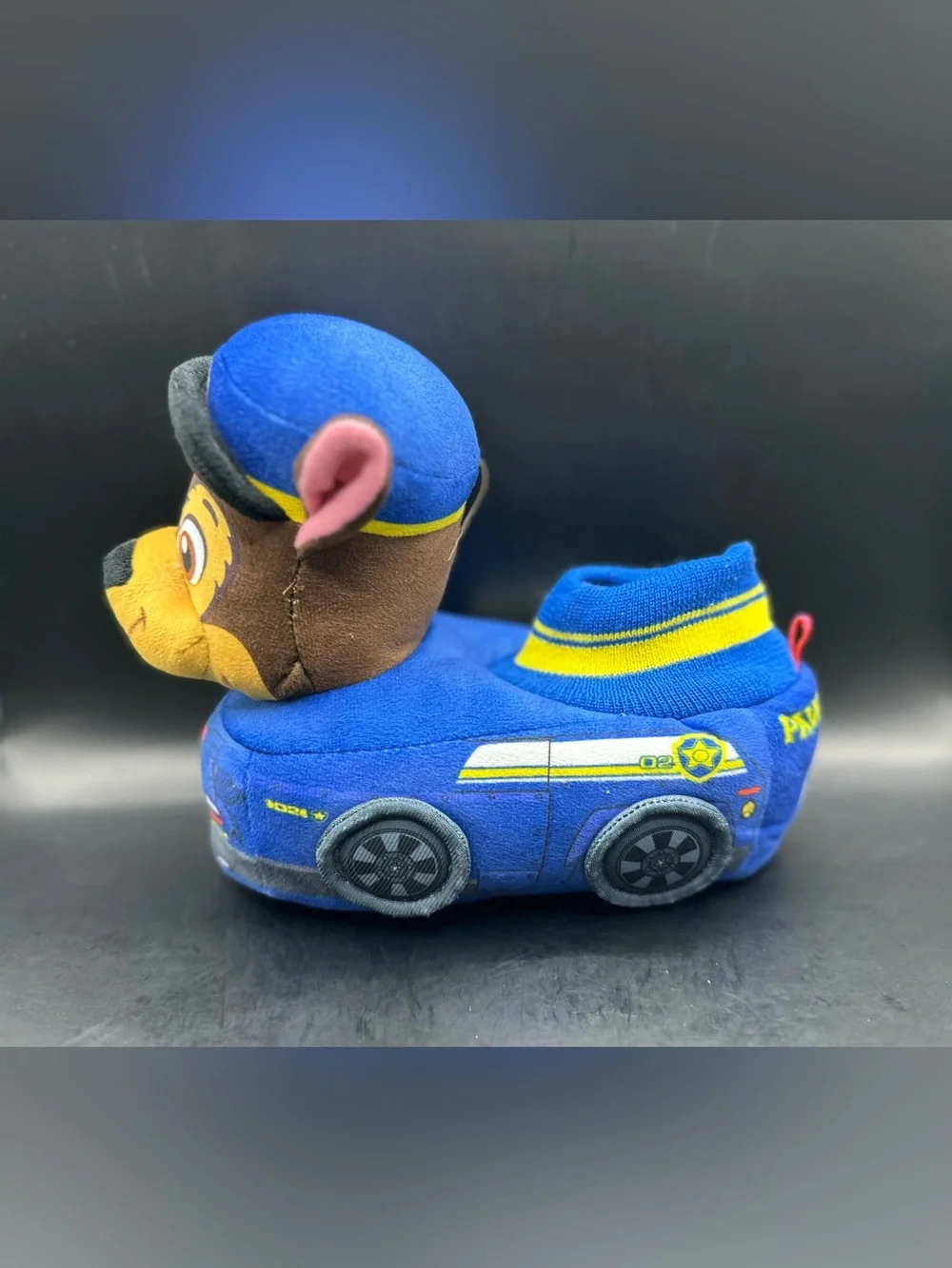 Nickelodeon Paw Patrol Youth Slip-On Slippers, Chase Marshall, Size 9/10 (USED)